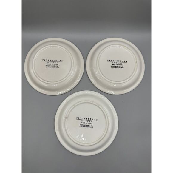 Pottery Barn Outlet Set of 3 Appetizer Snack Dessert Plates Vegetables - Picture 2 of 4